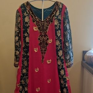 Pakistani Anarkali Indian Frock Dress Hot Pink New